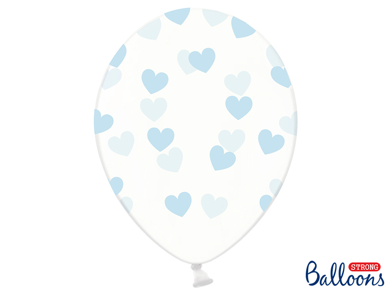 Ballon lyseblå hjerter 6 stk