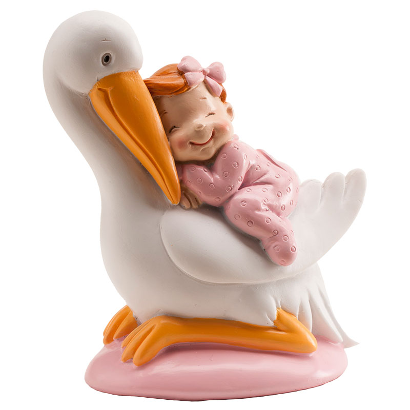 Figur: Baby pige på stork