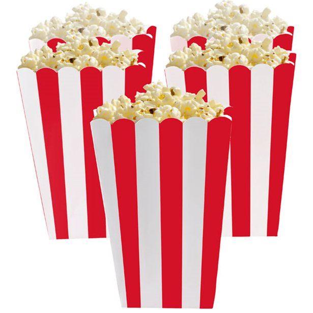 Popcorn bægre rød/hvide striber