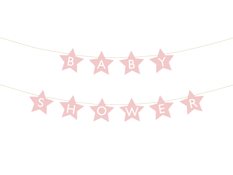 Banner: Baby shower lyserød