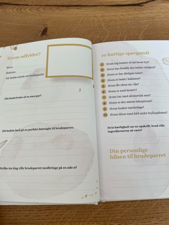 Gæstebog - En kærlig hilsen brudeparret